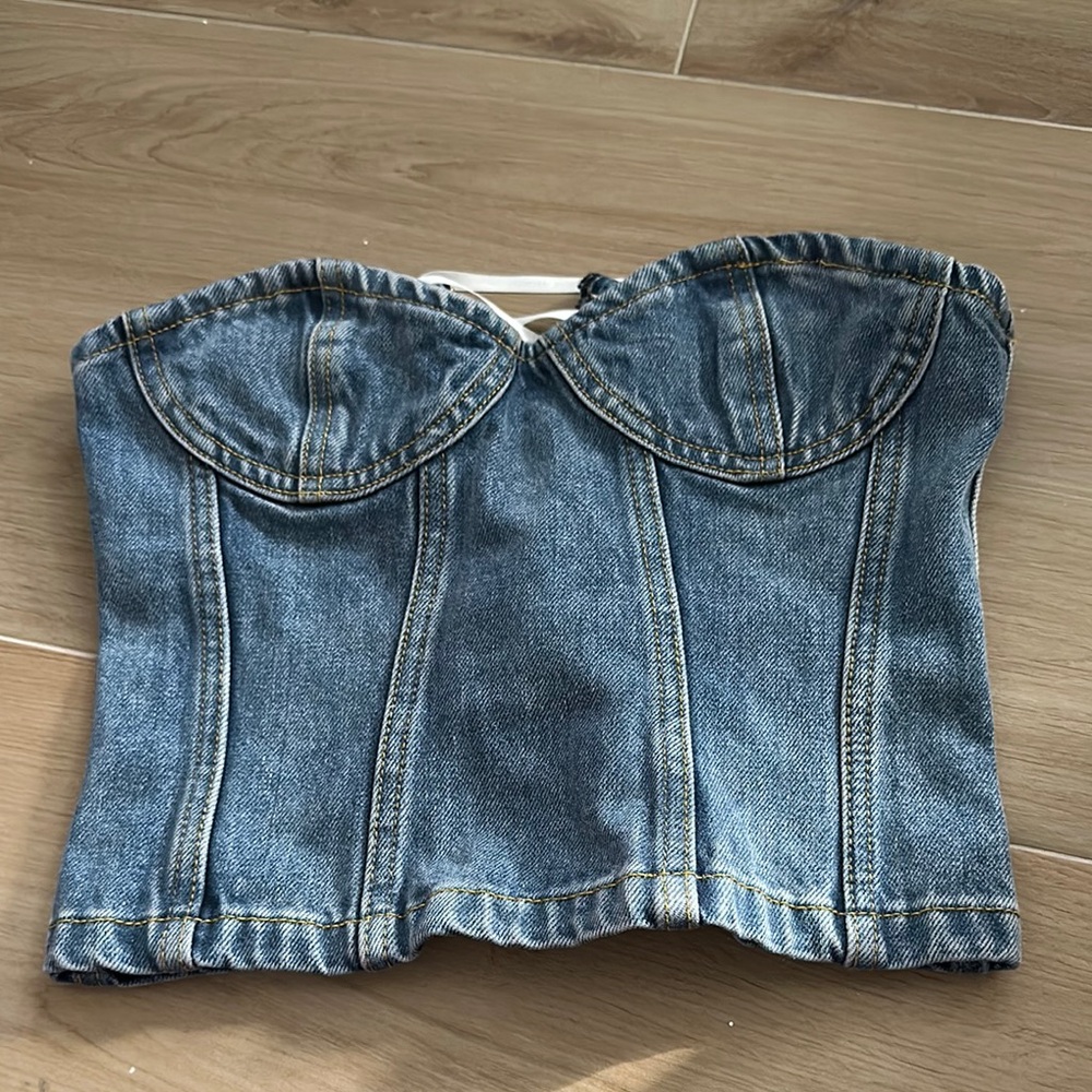 Women's Denim Bustier Top